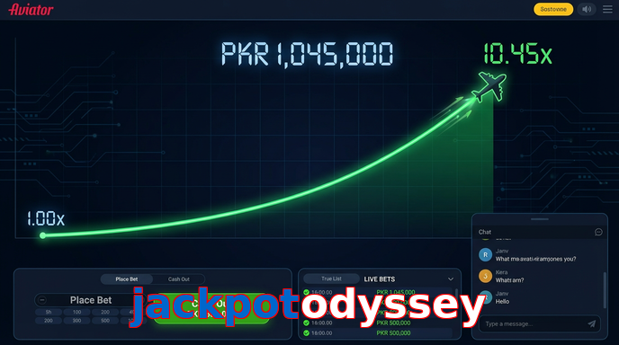 Main screen of Jackpotodyssey aviator page for PK players